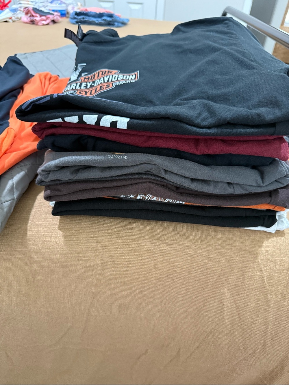 Harley-Davidson Black and Orange Stacked Graphic Tees